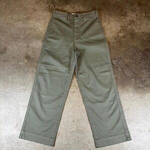 Green and khaki Marine Layer straight leg pants